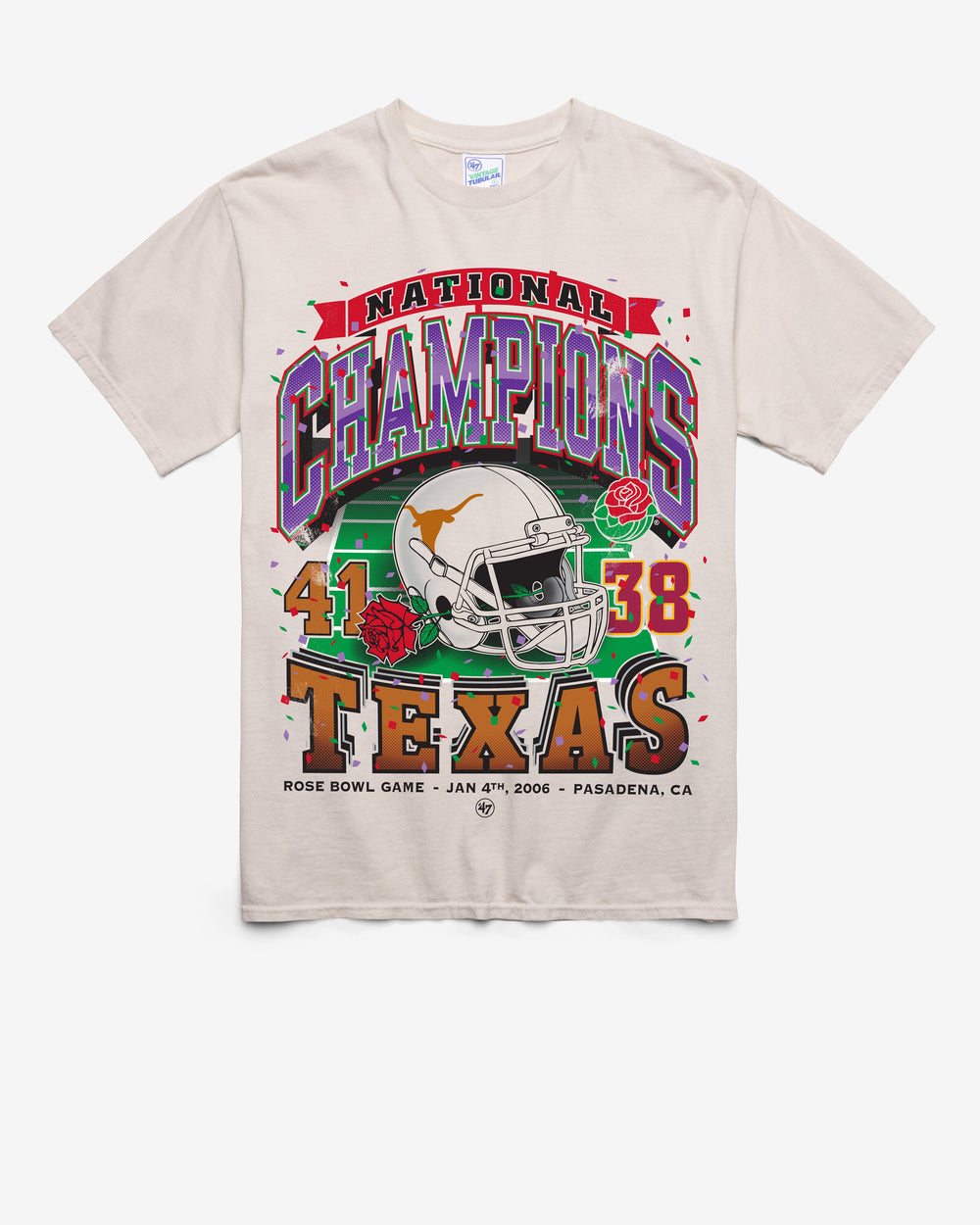 TEXAS LONGHORNS H-BOWLS LOCKER VINTAGE '47 TUBULAR TEE DUNE