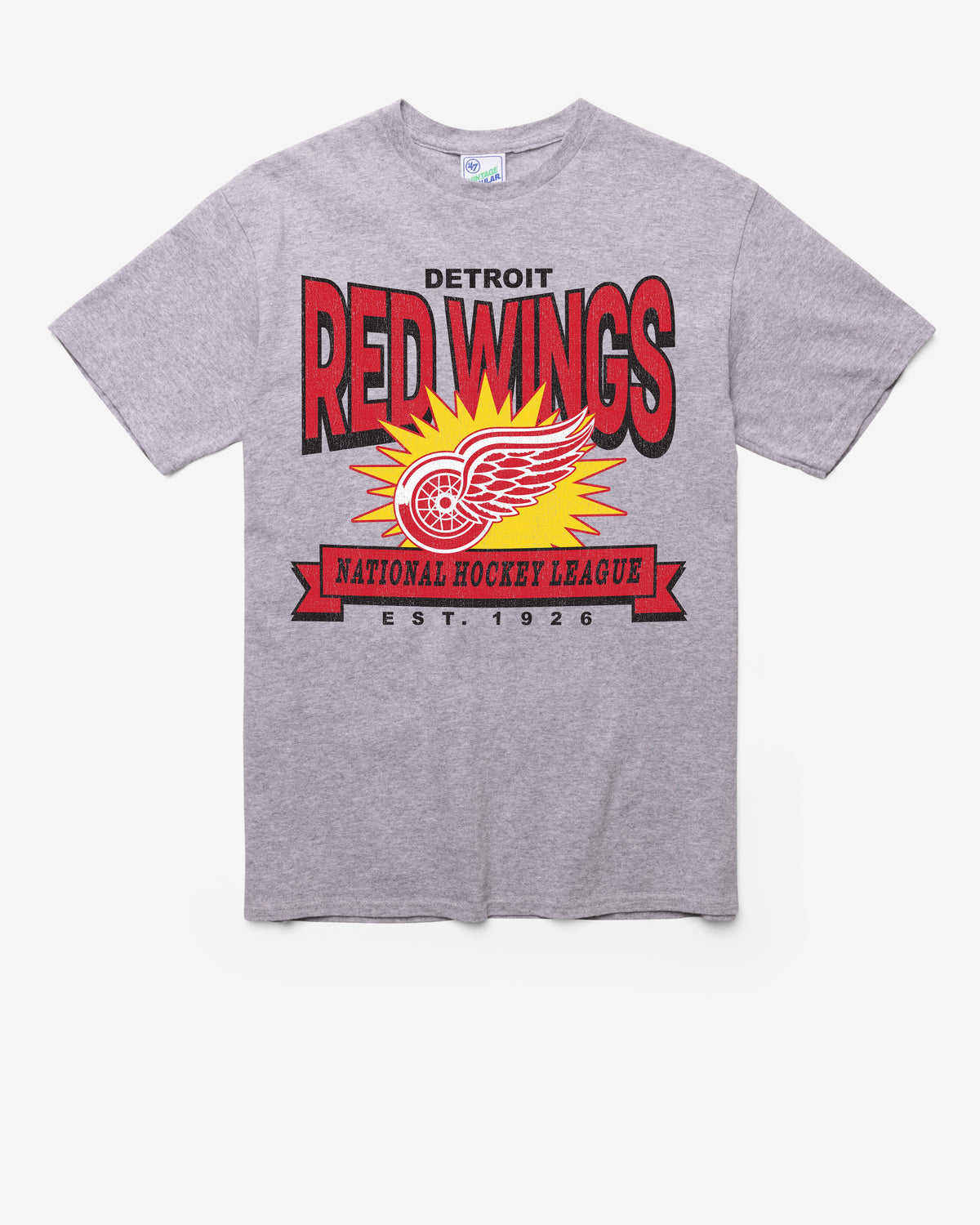 DETROIT RED WINGS TWELVE SIX VINTAGE '47 TUBULAR TEE DT ATHLETIC HEATHER