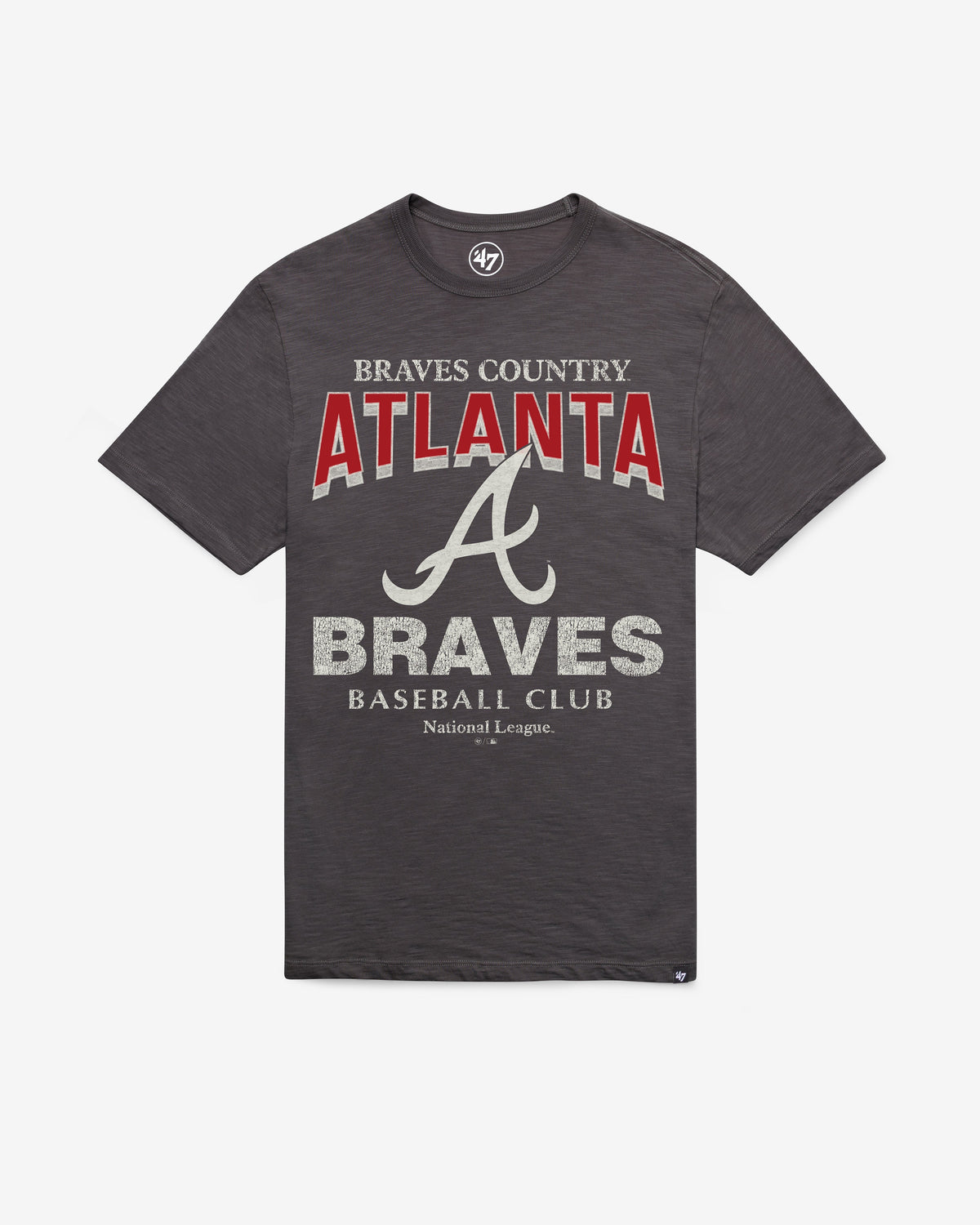 ATLANTA BRAVES HEAD ON '47 SCRUM TEE CHARCOAL