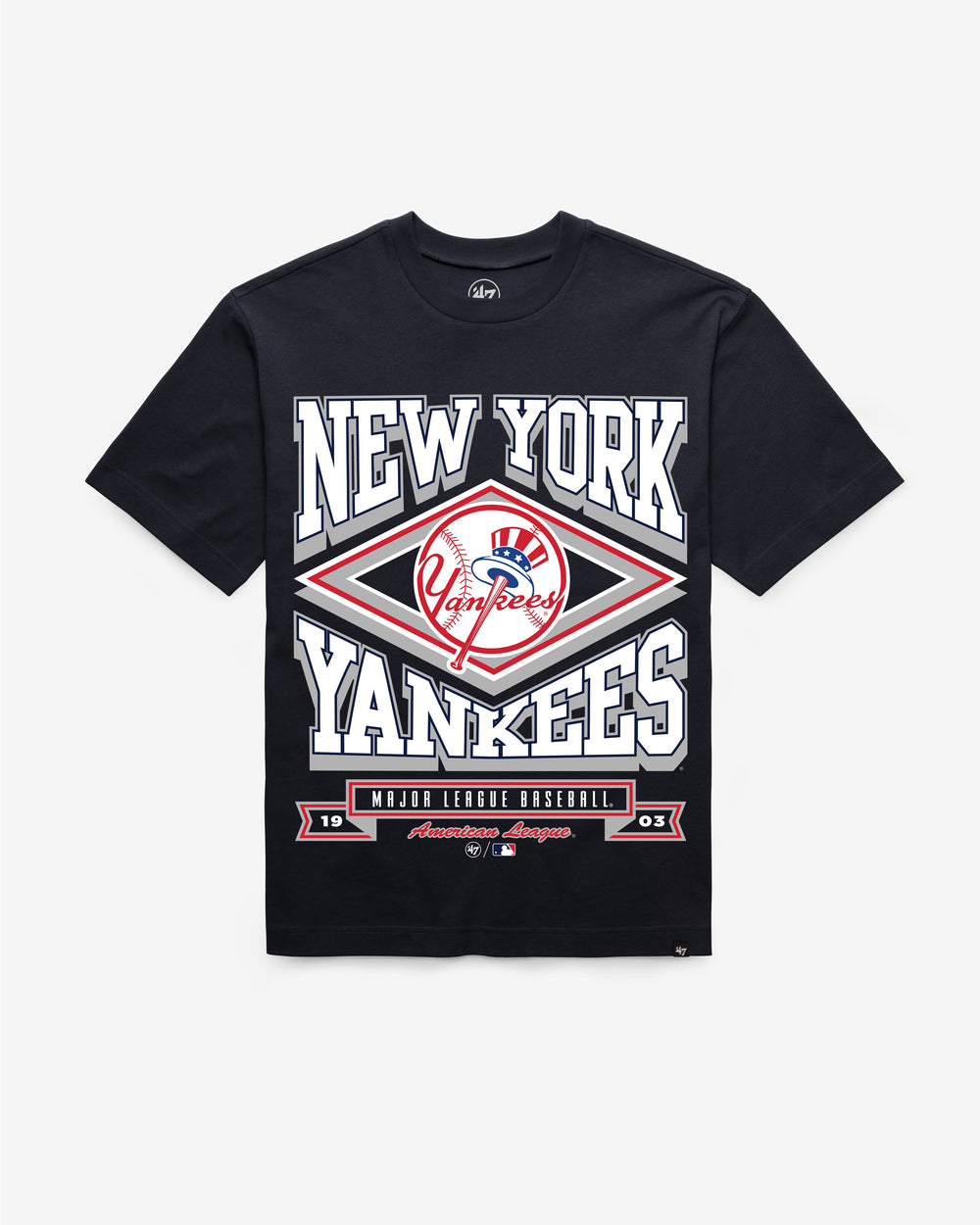 NEW YORK YANKEES HEATER '47 FOUNDATION TEE NAVY