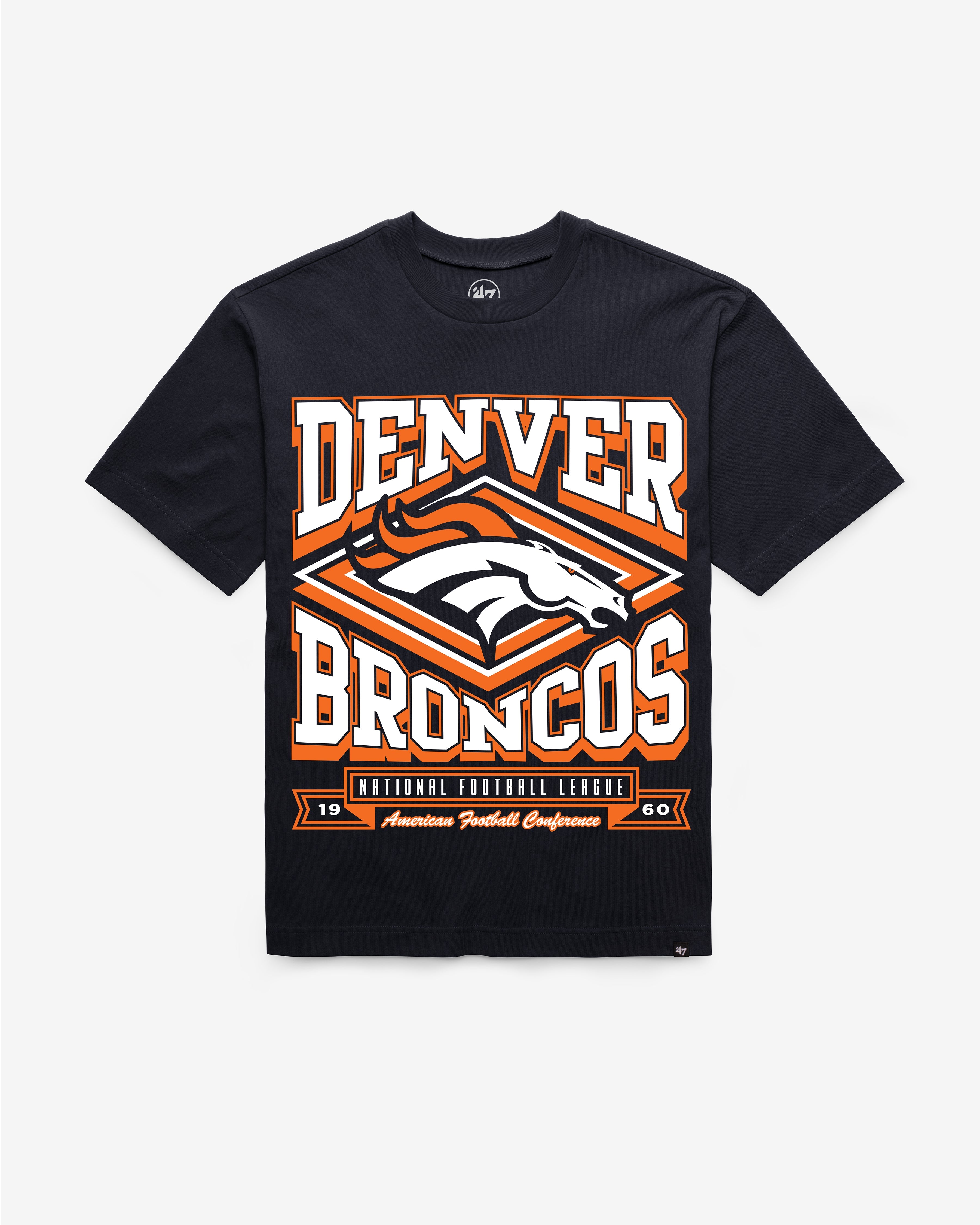 DENVER BRONCOS HEATER '47 FOUNDATION TEE NAVY