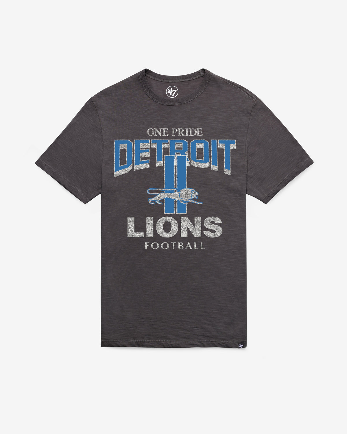 DETROIT LIONS HISTORIC HEAD ON '47 SCRUM TEE CHARCOAL