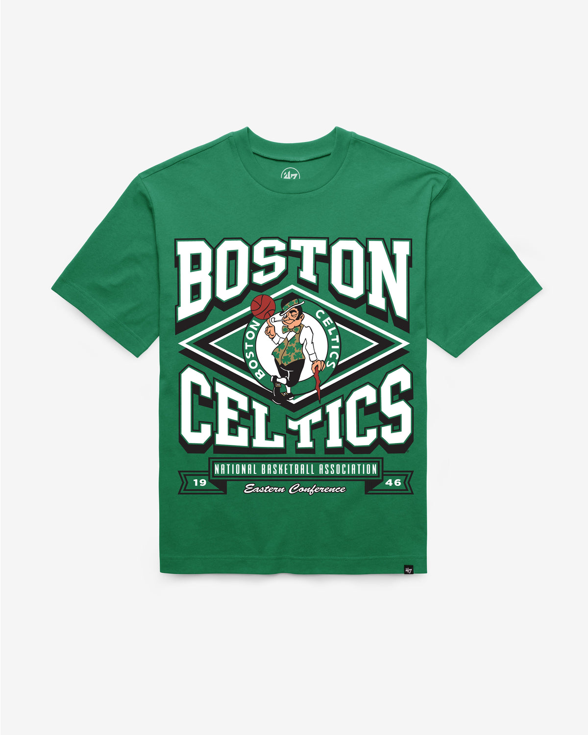 BOSTON CELTICS HEATER '47 FOUNDATION TEE KELLY
