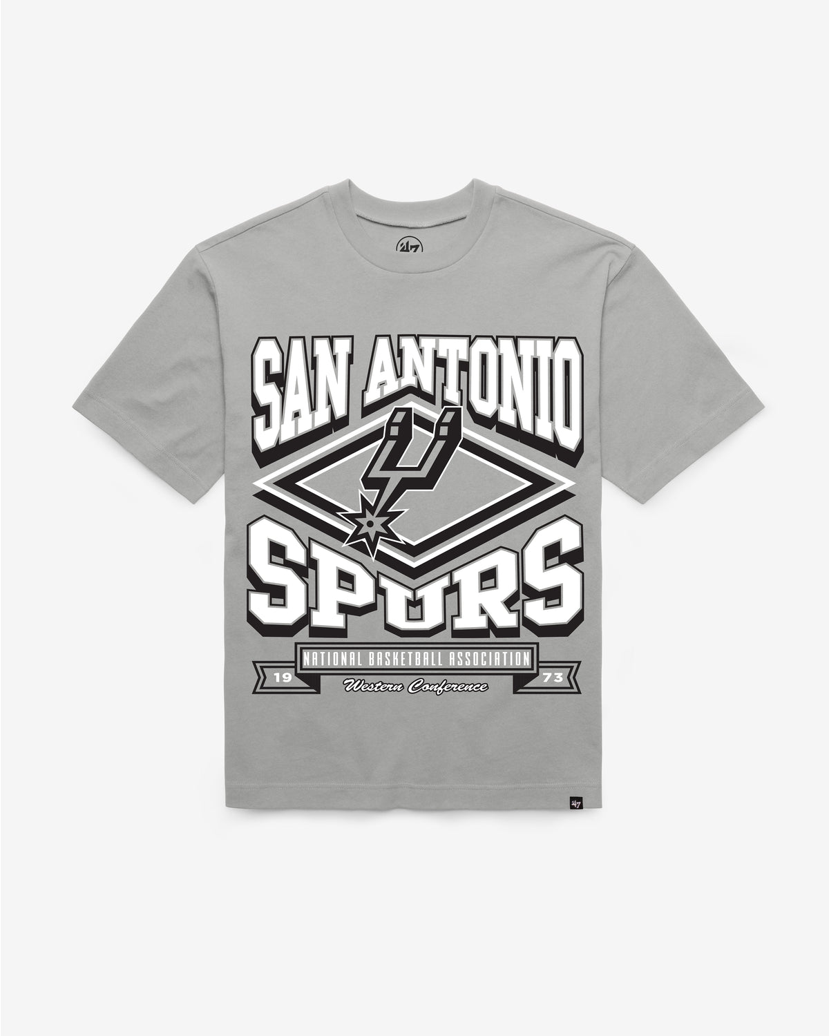 SAN ANTONIO SPURS HEATER '47 FOUNDATION TEE WOLF GREY