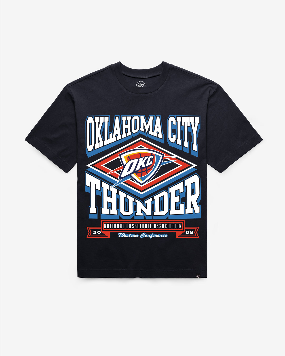 OKLAHOMA CITY THUNDER HEATER '47 FOUNDATION TEE NAVY