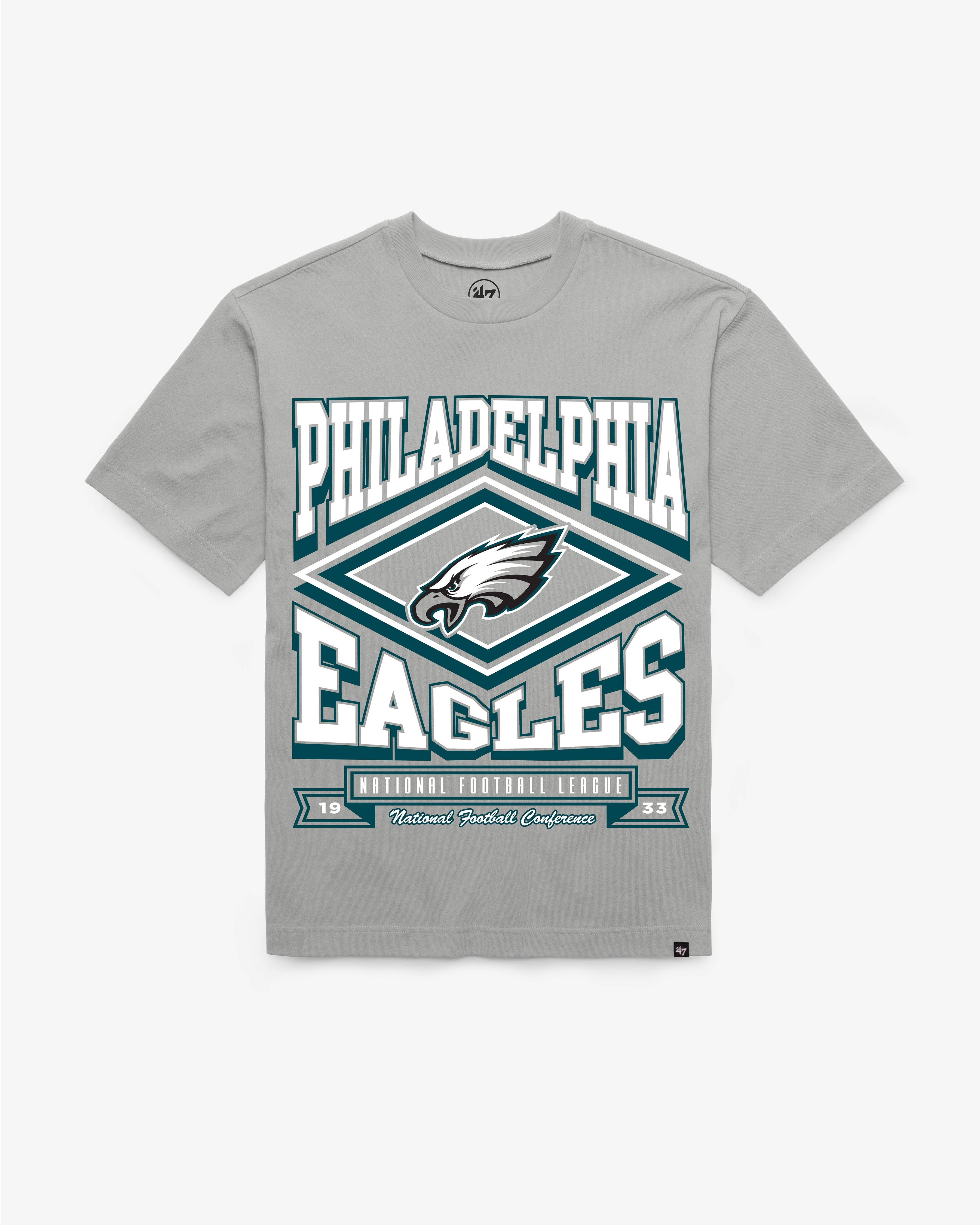 PHILADELPHIA EAGLES HEATER '47 FOUNDATION TEE WOLF GREY