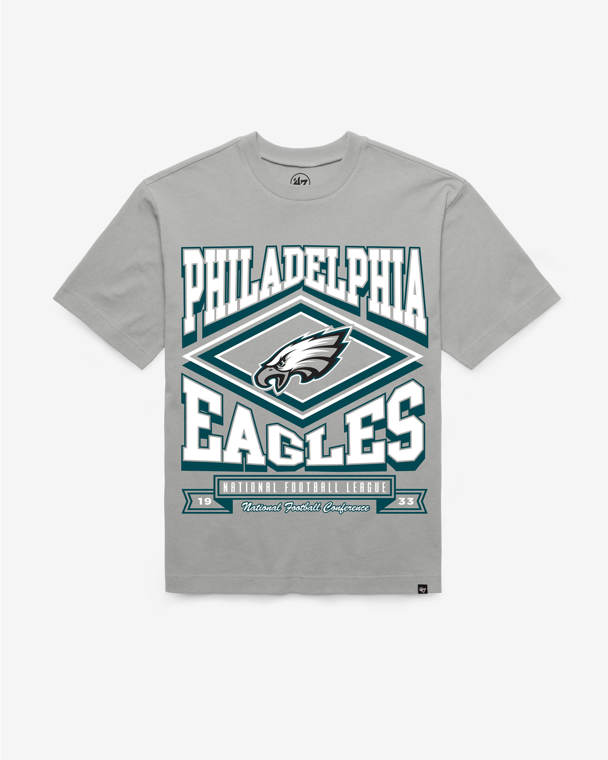 PHILADELPHIA EAGLES HEATER '47 FOUNDATION TEE WOLF GREY
