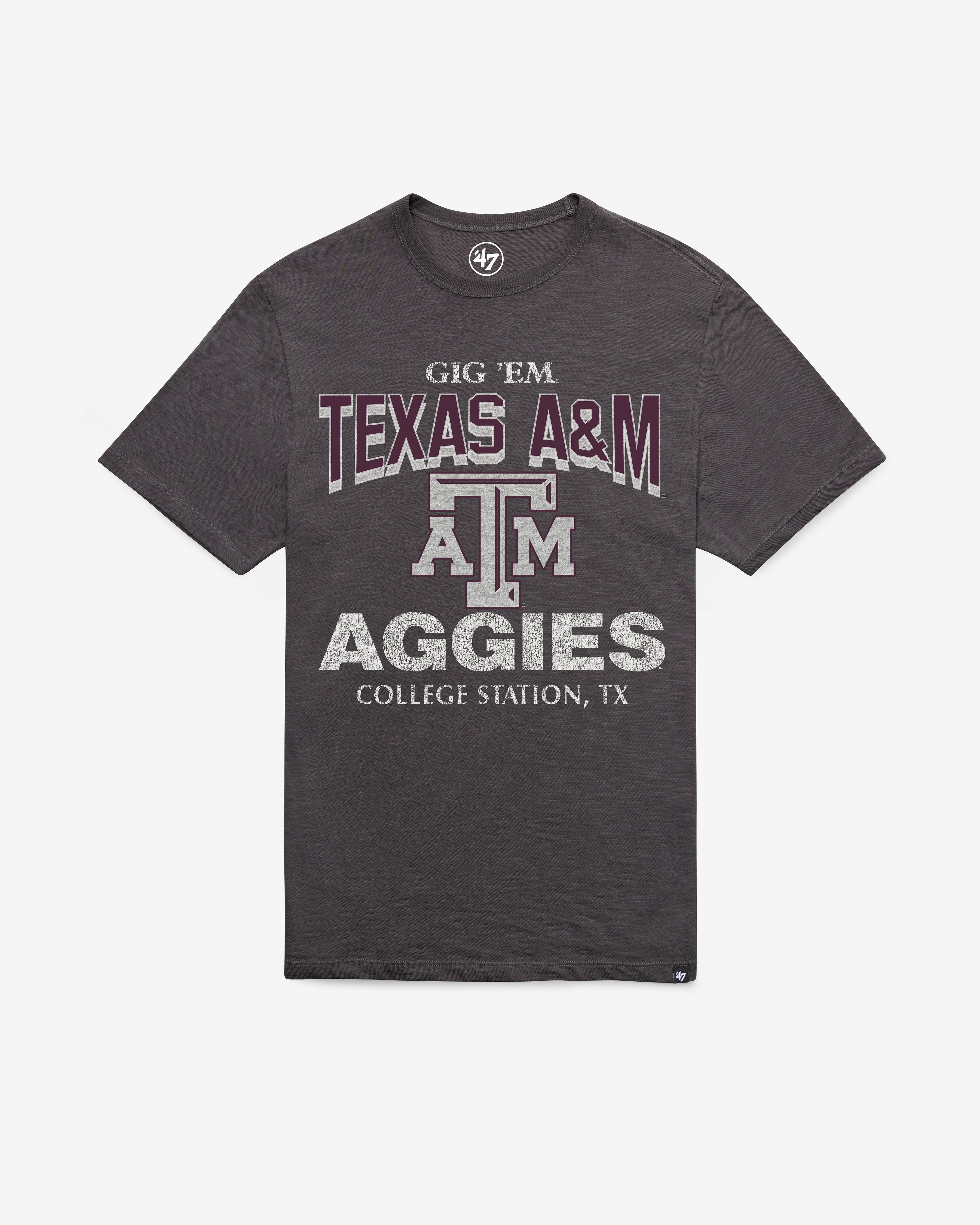 TEXAS A&M AGGIES HEAD ON '47 SCRUM TEE CHARCOAL