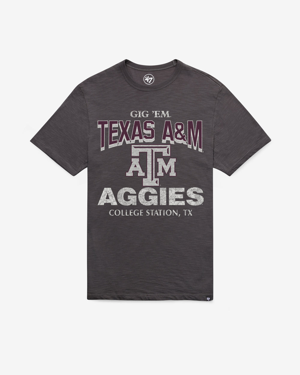 TEXAS A&M AGGIES HEAD ON '47 SCRUM TEE CHARCOAL