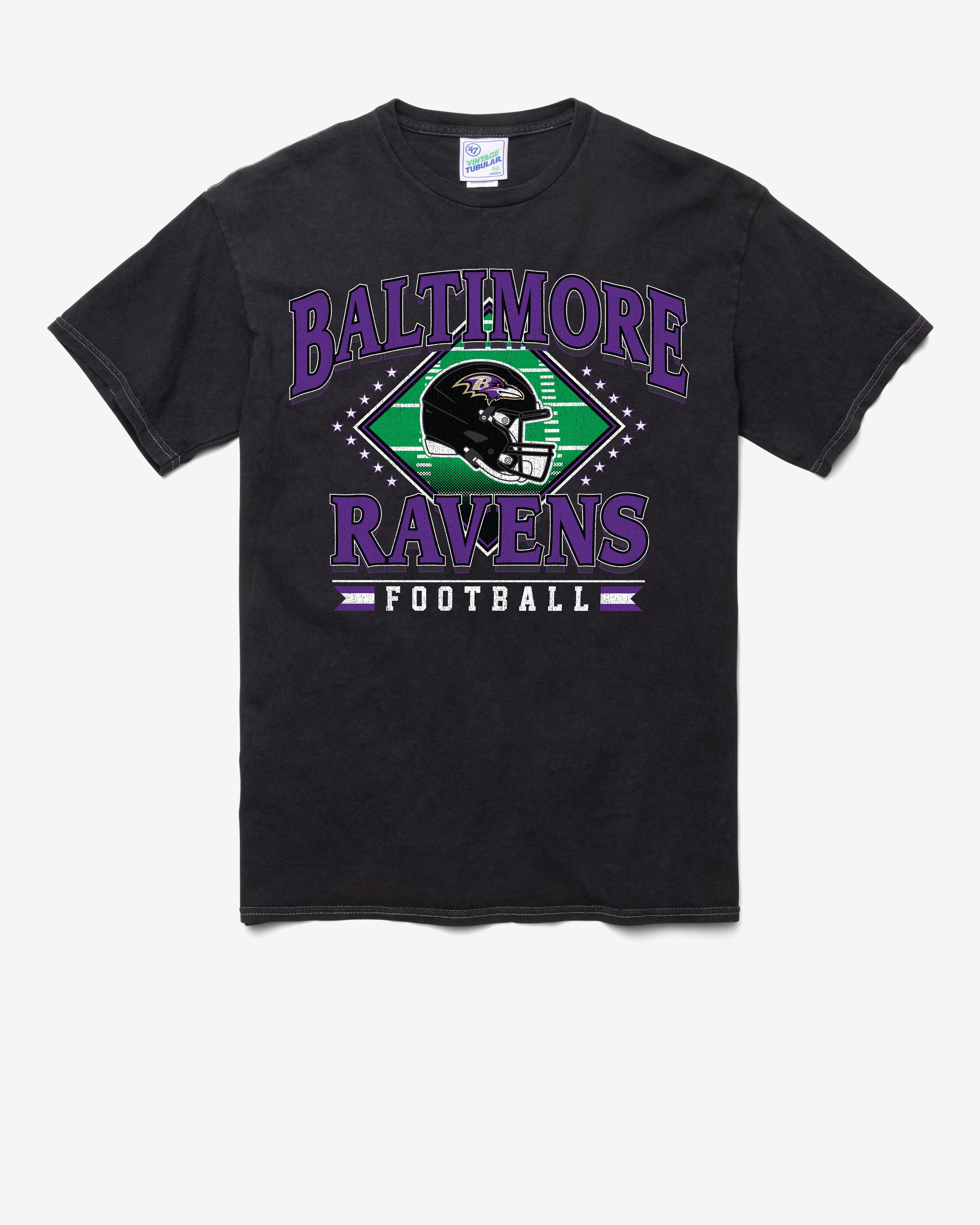 BALTIMORE RAVENS FIELD PASS VINTAGE '47 TUBULAR TEE DT BLACK
