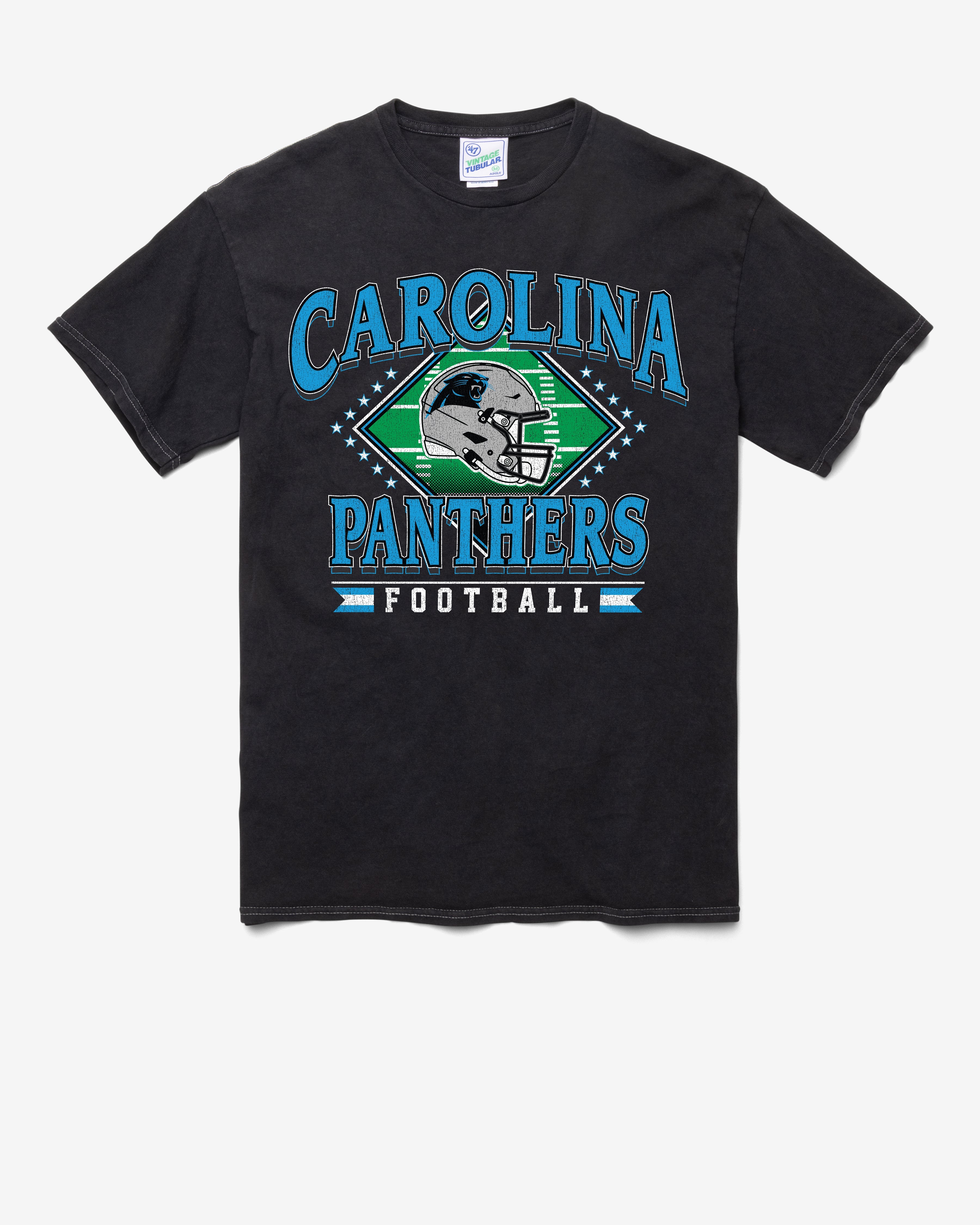 CAROLINA PANTHERS FIELD PASS VINTAGE '47 TUBULAR TEE DT BLACK