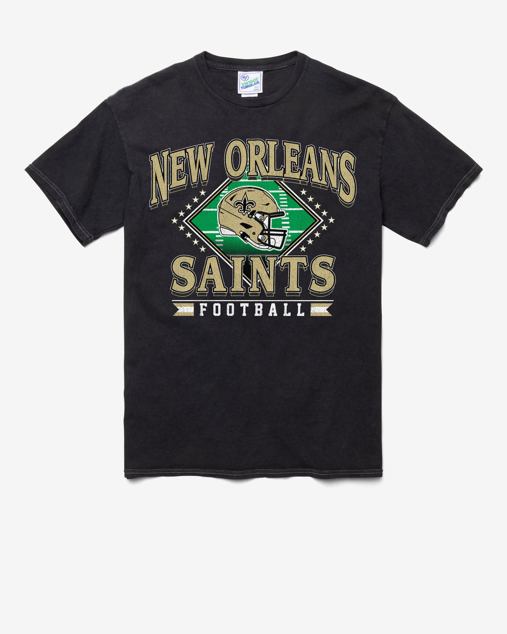 NEW ORLEANS SAINTS FIELD PASS VINTAGE '47 TUBULAR TEE DT BLACK